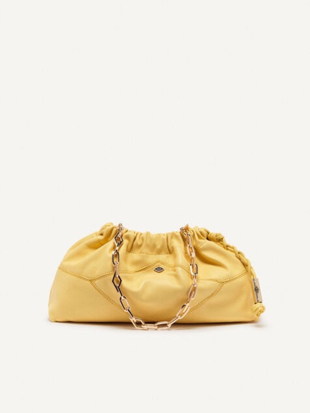 Ba&sh June mini leather gold hardware butter yellow purse